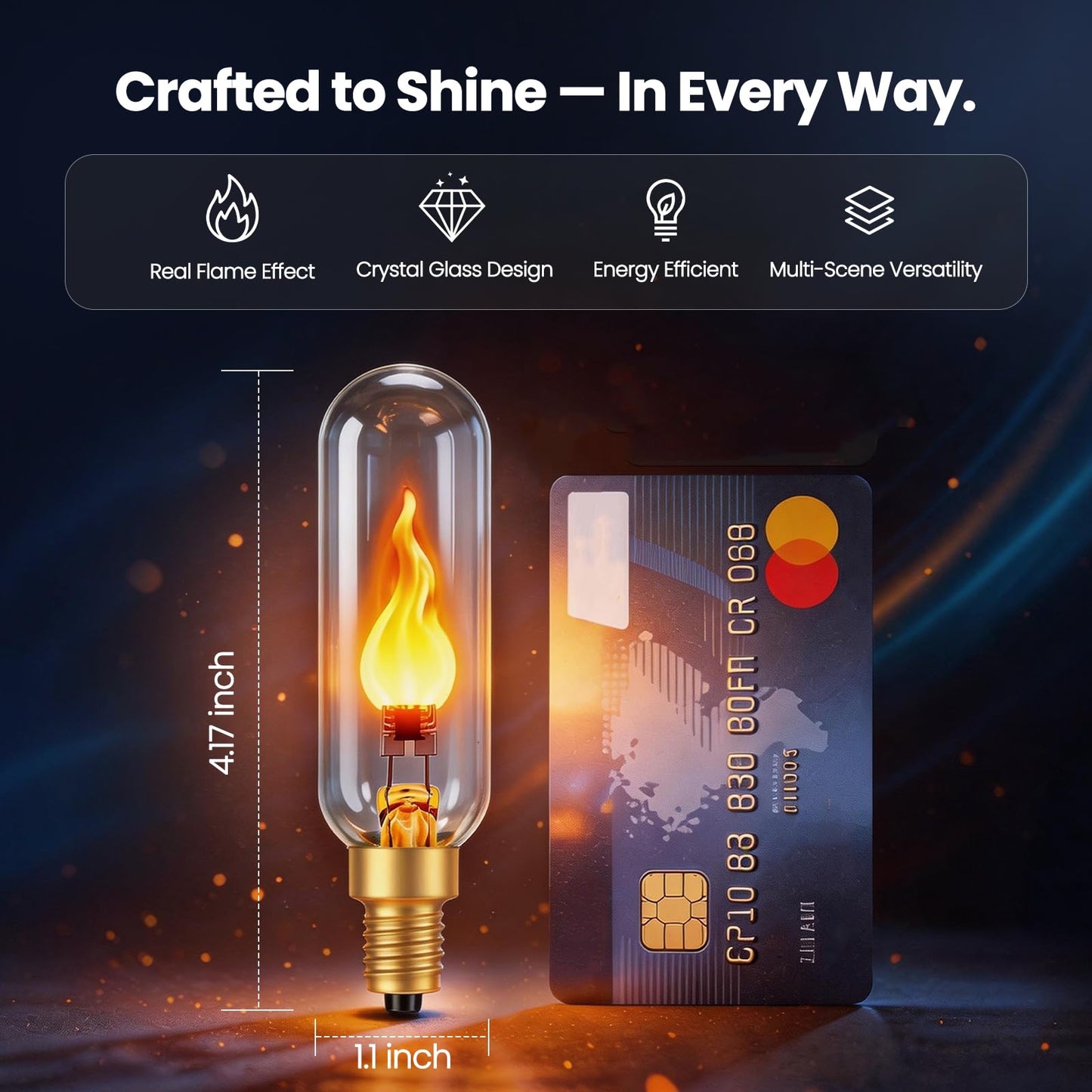 Vicstone E12 Flame Light Bulbs Real Flickering Effect LED Candelabra Bulb