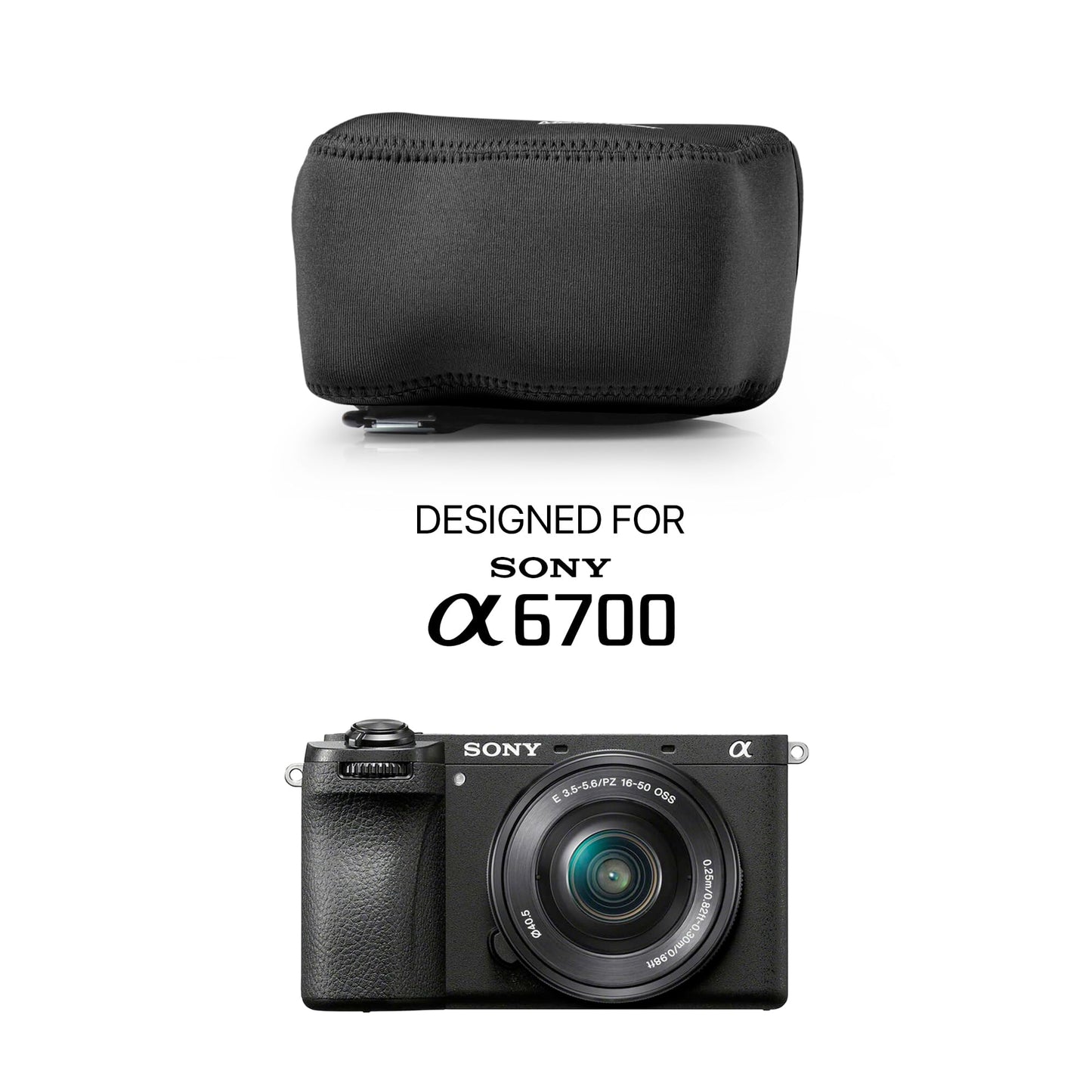 MegaGear Neoprene Camera Case for Sony Alpha a6700 (16-50mm) - Stylish and Protective Digital Photography Bag - Black