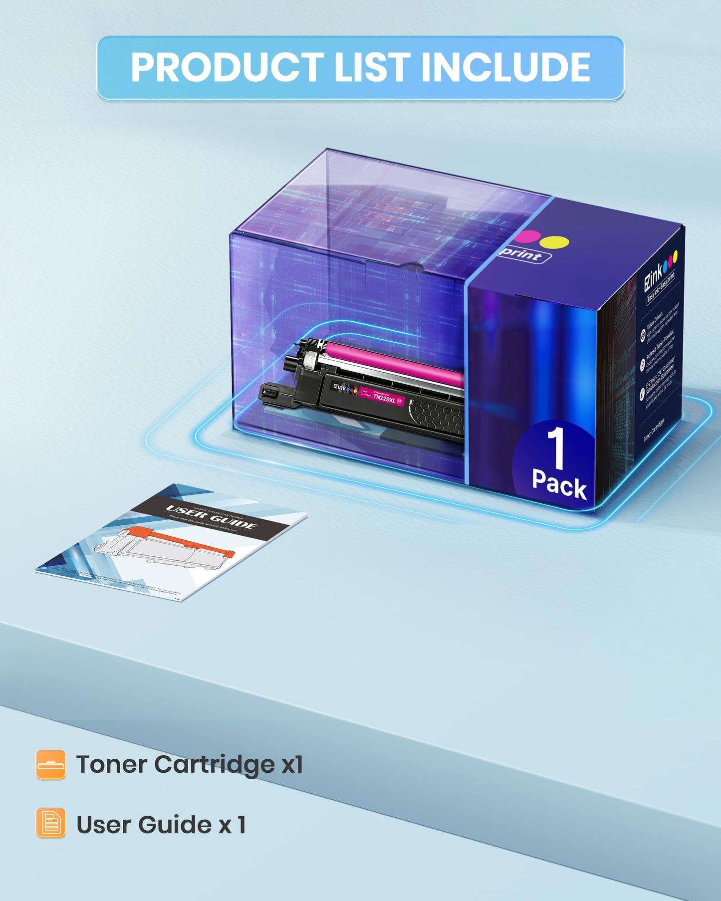 E-Z Ink Compatible Replacement for Brother TN229XL Toner Cartridges 1M