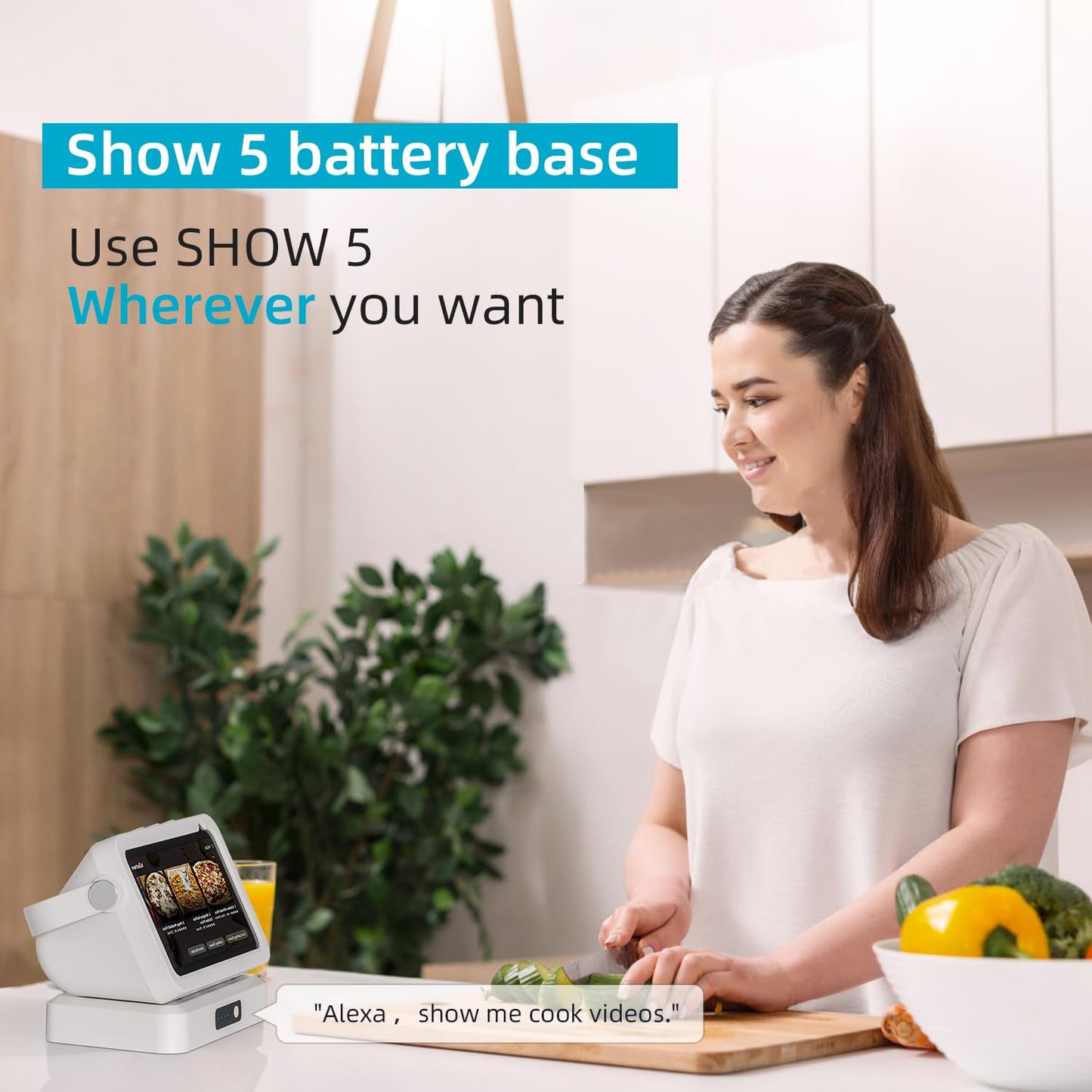 Blanou Show 5 Battery Base, Portable Show 5 1st Gen Battery Base,Smarts Speaker Battery Stand 10000 mAh 11Hours Work Time, Not Compatible Show5 3rd