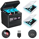 2 Pack Batteries for Hero 9/10/11/12 2000mAh and Storage Quick Charger with High Speed Micro SD Card Reader Function, Fully Compatible with The
