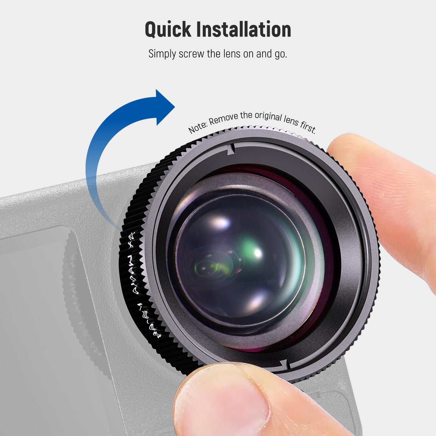NEEWER Macro Lens Compatible with DJI Osmo Nano/Action 5 Pro/Action 4, 2X Magnification, 2 Elements in 1 Group, 3-4cm Focal Distance, Close Up