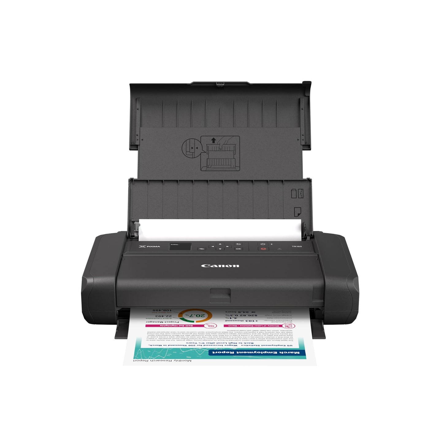Canon PIXMA TR160 Wireless Portable Lightweight Compact Printer, 50-Sheet Paper Tray and 1.44" Display - Print On-The-Go