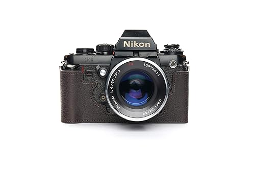 BolinUS F3 Case, Handmade Genuine Real Leather Half Camera Case Bag Cover for Nikon F3 F3HP F3AF F3T Camera With Hand Strap (Coffee)
