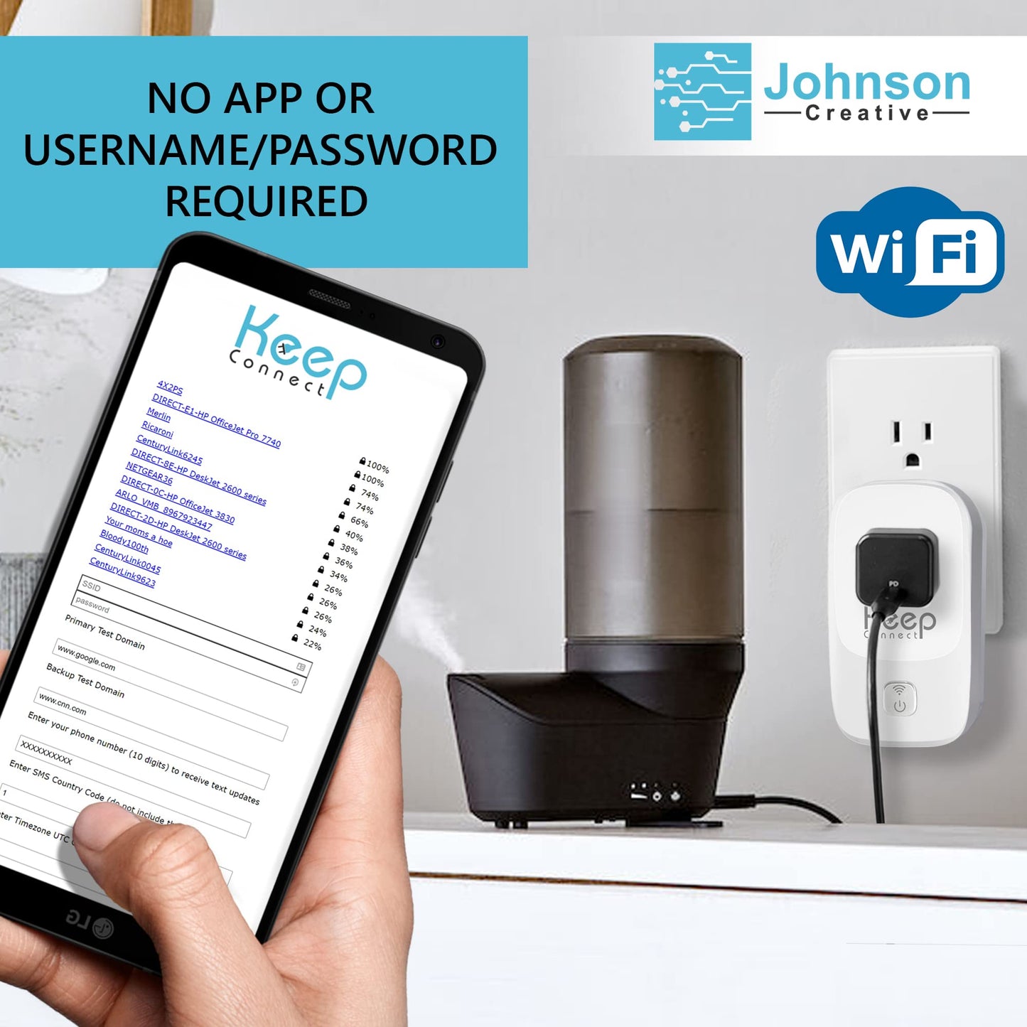 Keep Connect MAX Router Rebooter, Wi-Fi Reset Device, Monitors Connectivity and Resets When Required. No App Necessary. If You Enter a Phone Number it