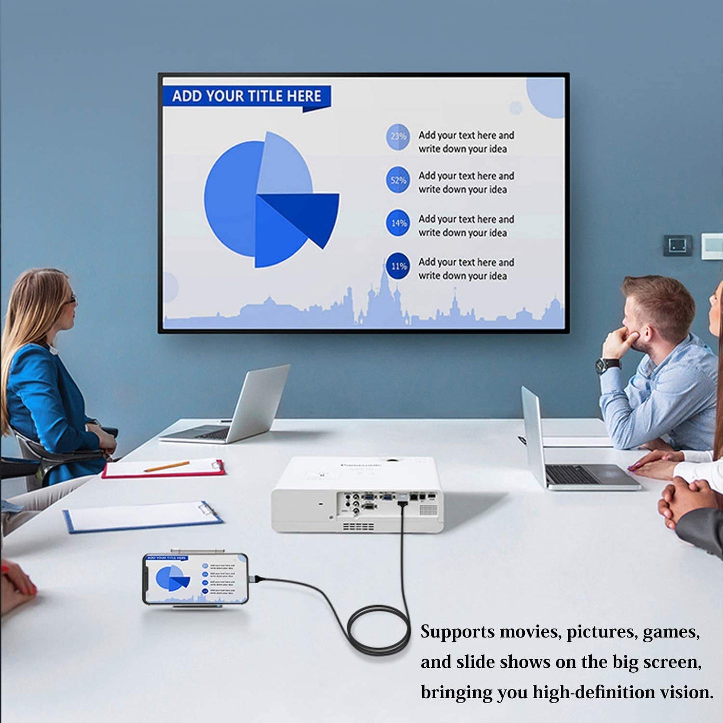 Apple MFi Certified Lightning to HDMI Adapter for Phone to TV,Compatible with iPhone,iPad, Sync Screen Connector Directly Connect