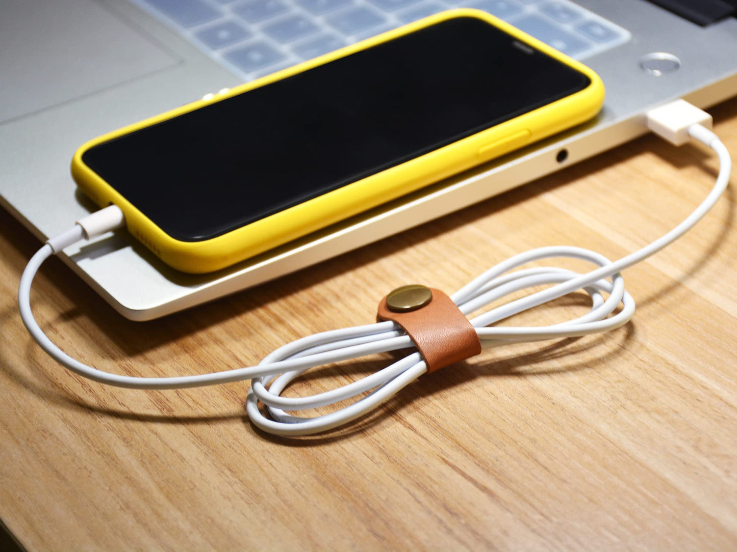 CAILLU Cord Organizer 10 Pack,Cord Holder,Cable Clips Leather,Cable Organizer USB Holder,Cord Keeper,Phone Wire Organizers Ties Mens Stocking Stuffers