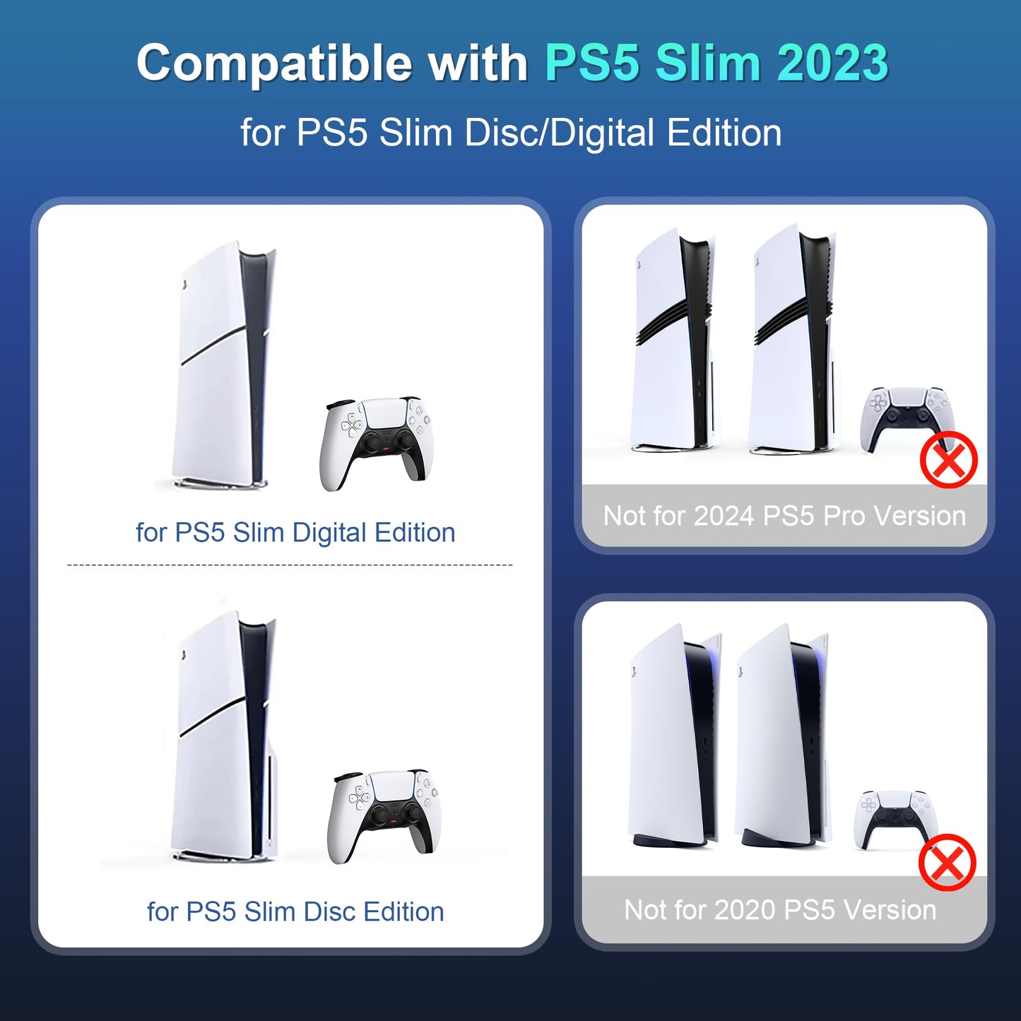 Hard Shell Travel Case for 2023 New PS5 Slim, Shock-Absorbing Protection Waterproof Carrying Case for PlayStation 5 Console (Slim), Controllers