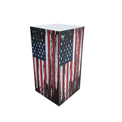 Carbon Fiber Gaming Skin Compatible with Microsoft Xbox Series X Digital Edition - Tattered Flag - Premium 3M Vinyl Protective Wrap Decal Cover - Easy