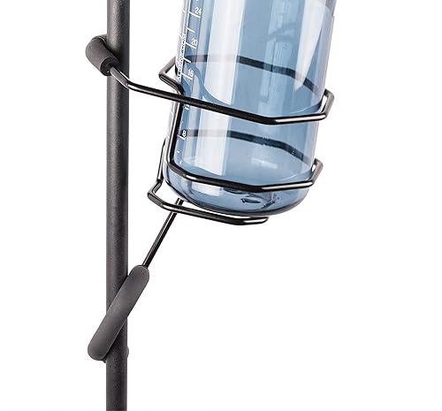 Mic Stand Large Drink Holder - Microphone & Cymbal Pole Mount for Nalgene Water Bottle Mason Jar Atlas Coffee Thermos Contigo Travel Mug - Black Heavy