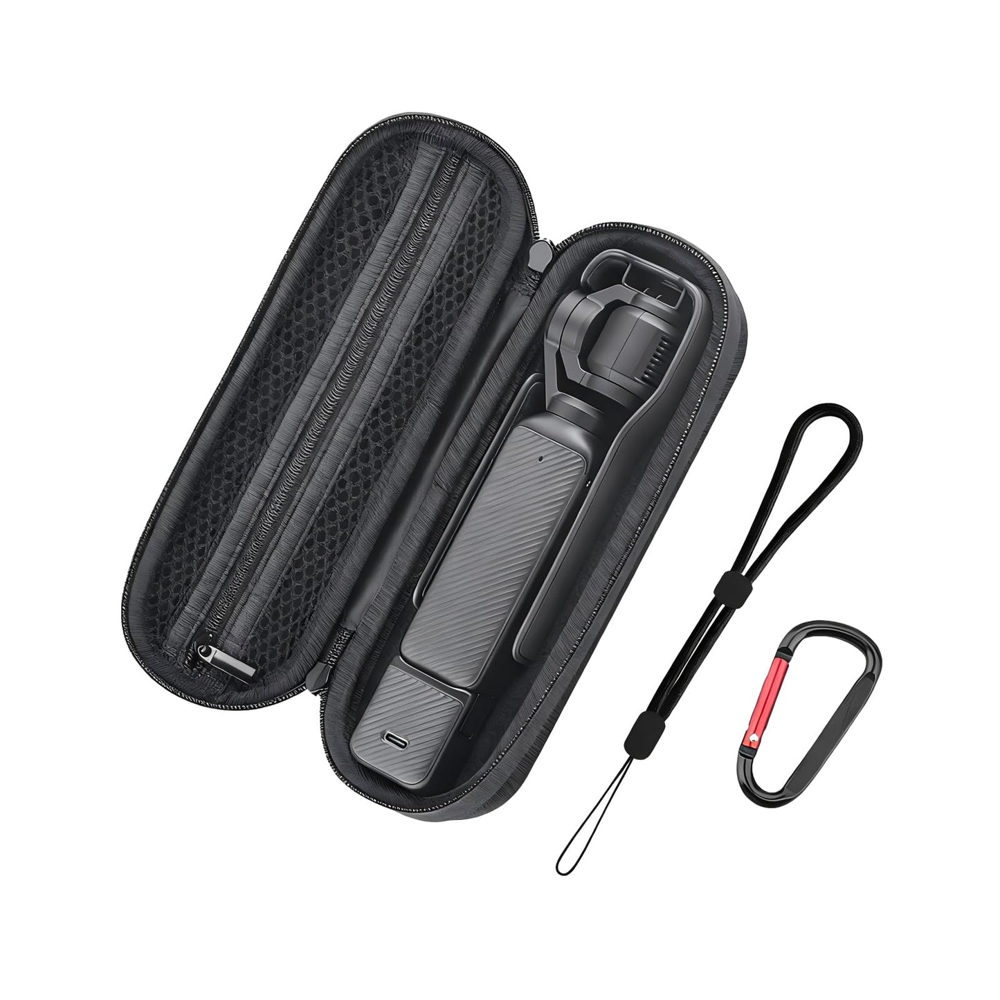 Flymile Carrying Case for DJI OSMO Pocket 3, Portable Nylon Storage Small Protector Hard Bag for Xtra Muse, Pocket 3 Protective With Carabiner & Wrist