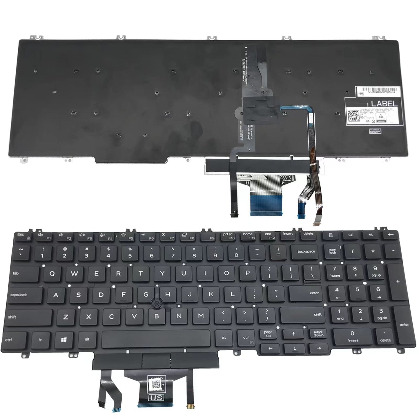 Replacement Keyboard Backlit for Dell Precision - 3500 3501 3540 3541 Keyboard for Latitude 5500 5501 5510 Series 0MMH7V NSK-EX0BC PK132FA1B00 US