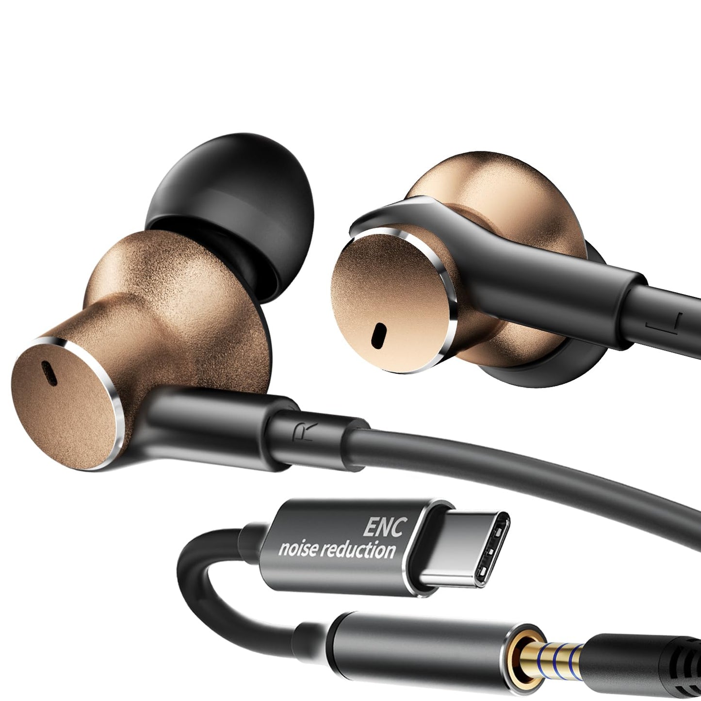 Wired Earphones Rich Bass Noise Canceling & phone Calls (1DD+1BA) Dual-Driver In-Ear Headphones Immersive Deep Bass Boost Wired Earbuds with Call