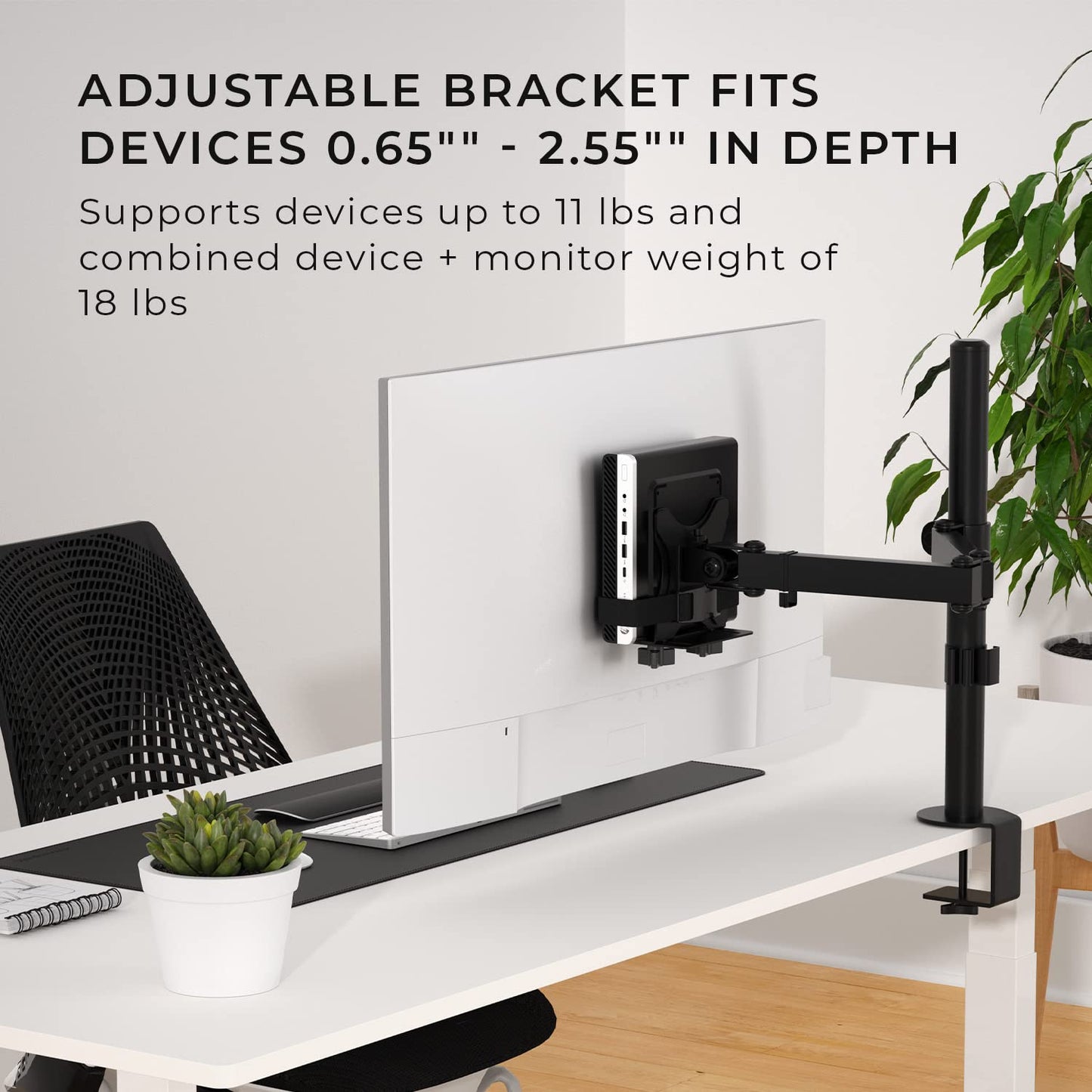 HumanCentric Thin Client Mount Bracket, Mount a Mini PC or Computer to a VESA Monitor Arm or Stand, Pole, or Under Desk or Surface, Devices