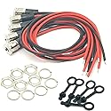 AJDPOI 5Pack DC-099 DC Female Panel Mount Charging Wire Adapter 5.5 x 2.5 MM Power Jack Cord Socket Threaded Female Mount Connector Adapter Cable