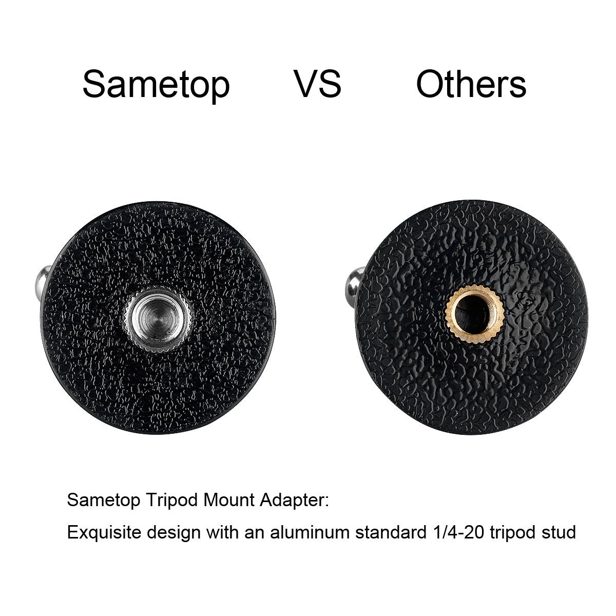Sametop Tripod Mount Adapter Screw Mount Compatible with GoPro Hero 13, 12, 11, 10, 9, 8, 7, 6, 5, 4, Session, 3+, 3, 2, 1, Hero (2018), Fusion, Max