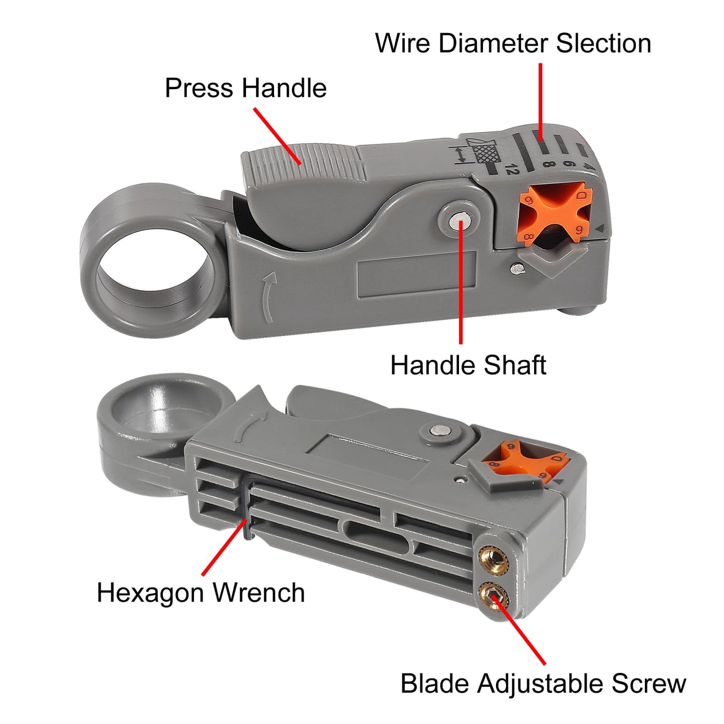 20Pcs F Type RG6 Compression Connectors Coaxial Cable Crimper Kit with Wire Stripper Repair Tool Compatible with RG59, RG6, RG11 Compatible Adjustable