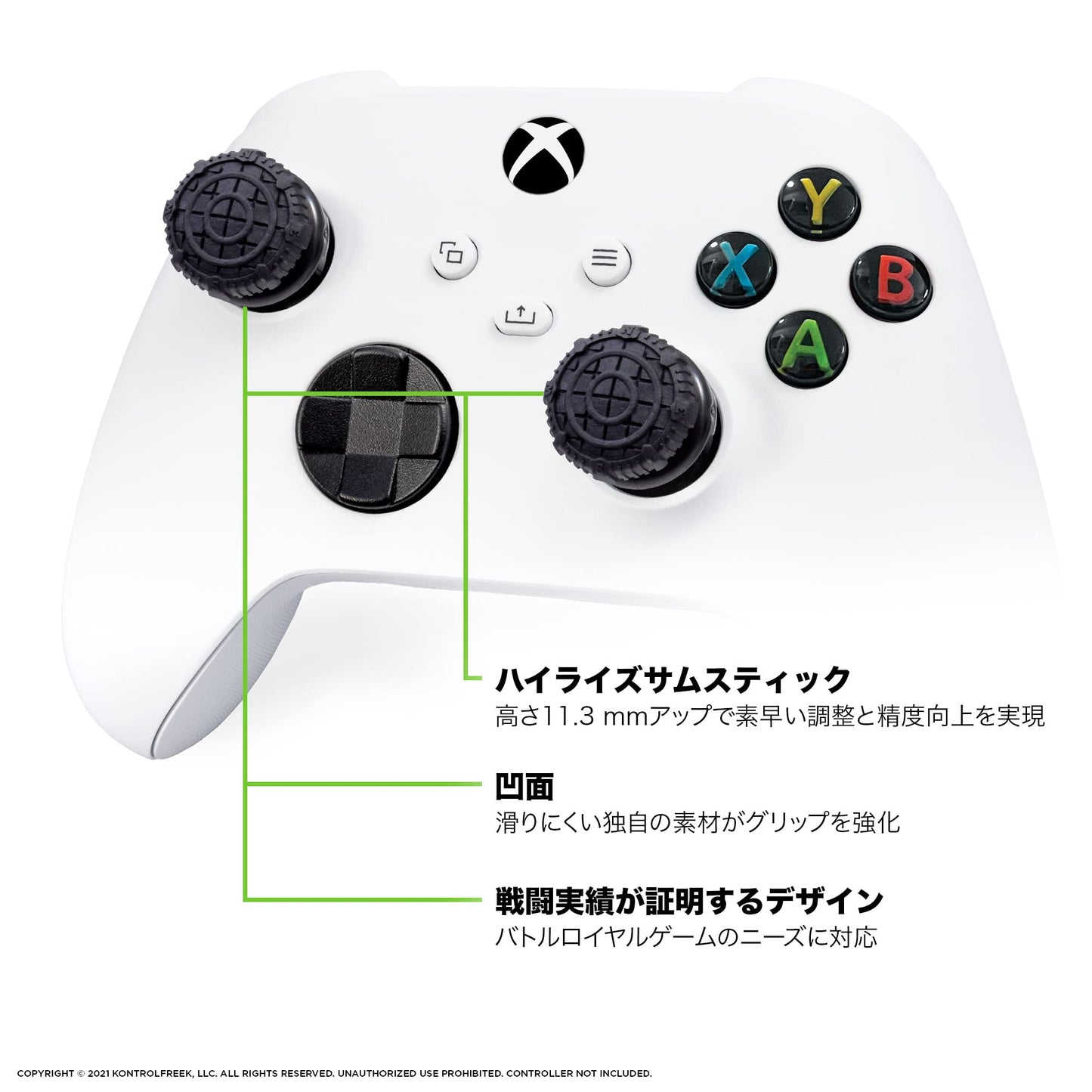 KontrolFreek FPS Freek Battle Royale Nightfall Performance Thumbsticks for Xbox One and Xbox Series X | Performance Thumbsticks | 2 High-Rise Convex |