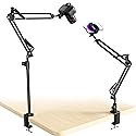 UBeesize Overhead Camera Mount with 360° Adjustable Arm & Phone Holder for TikTok Live Streaming Photography Studio Content Creation, Desk Mount