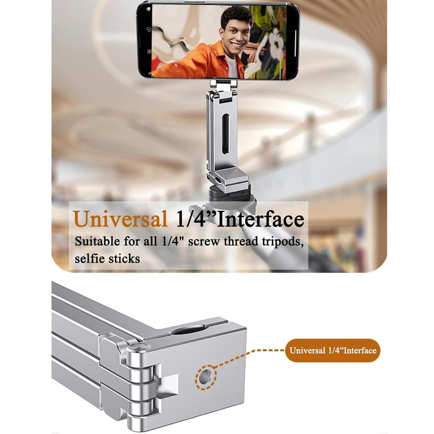 Grey Magnetic Phone Holder Tripod for Magsafe iPhone 17/16/15/14/13/12 Plus Pro Max Series, Aluminium Phone Stand Mount Adapter Adjustable Magic Phone