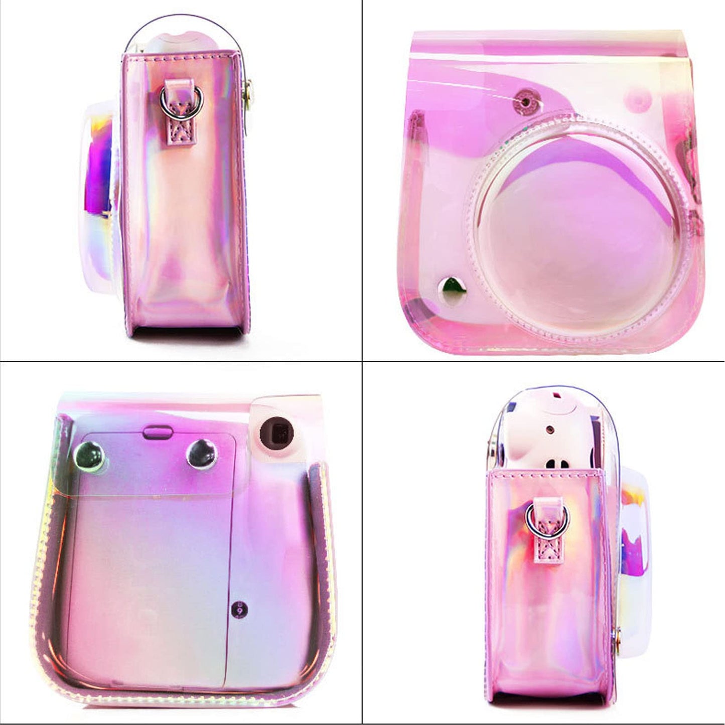 Yitengteng Illusion-colour Camera Case for Fujifilm Instax Mini 11/9/8 Camera,Adjustable PVC Camera Protective Cover Sling Shell Bag with Shoulder