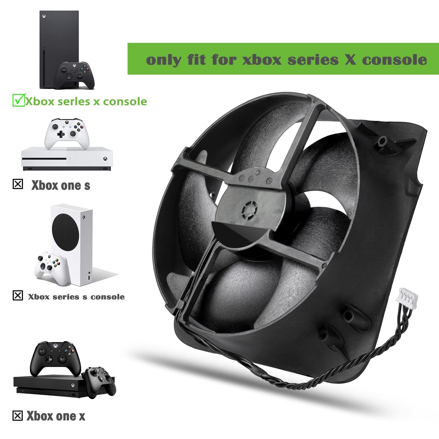 Gorliskl Replacement Internal Cooling Fan for Xbox Series X (XSX) Console?with Opening Tool