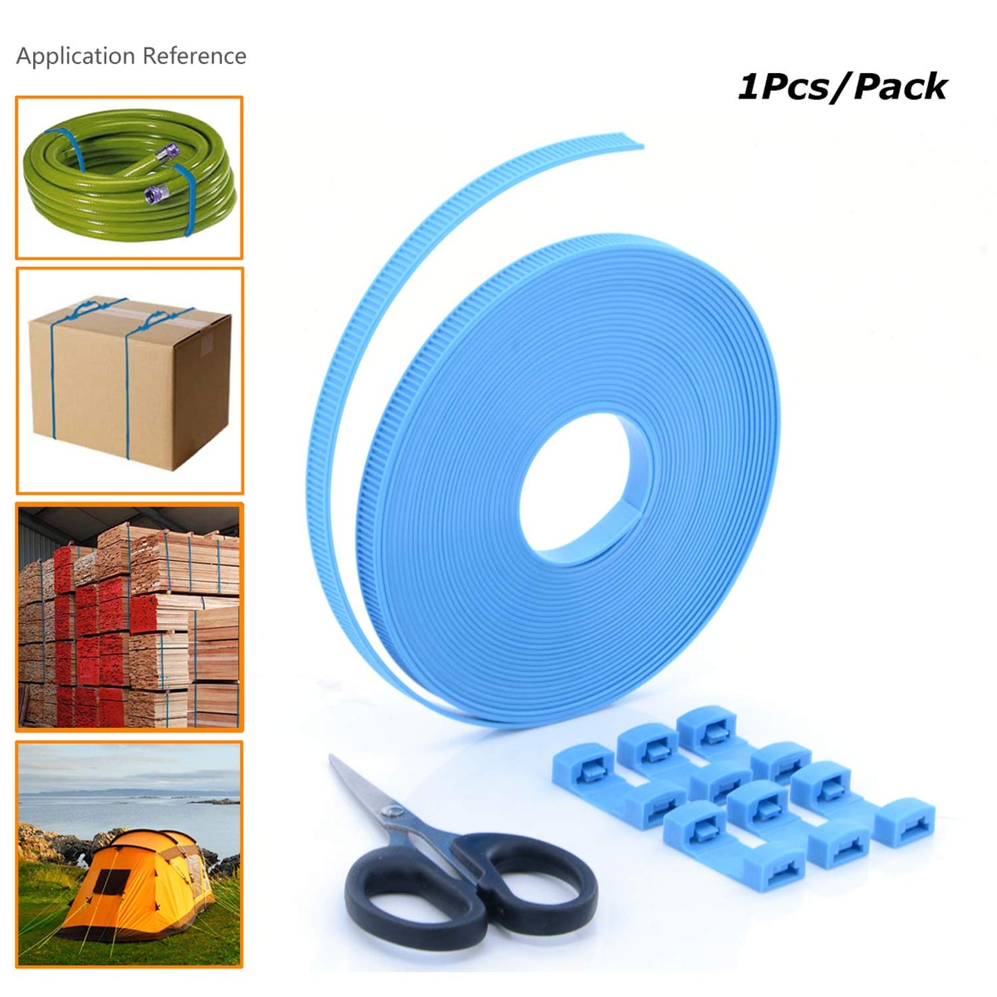 Zip Ties,Nylon Cable Ties For Binding Baggage Cargo,Ultra Long 8 Meters Cable Roll With Connectors - With Scissors - 1 Pcs/Pack