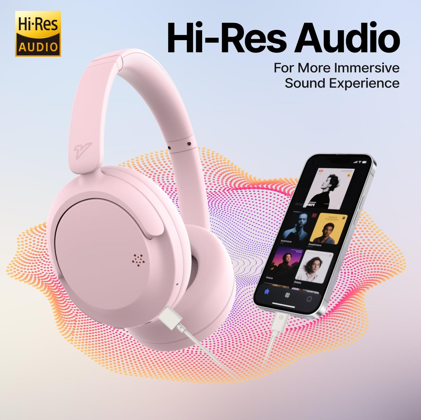 VOKALEN Hyper GO Wireless Over-Ear Noise Cancelling Headphones with Mic, 60H Playtime, Bluetooth Headphones, Hi Res Audio, Deep360 Spatial Audio…