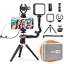 USKEYVISION Smartphone Video Vlogging Kit Metal Microphone Light Tiktok YouTube Podcast Equipment for iPhone 16/15/14 Mini/Pro/Max, Android Smartphone