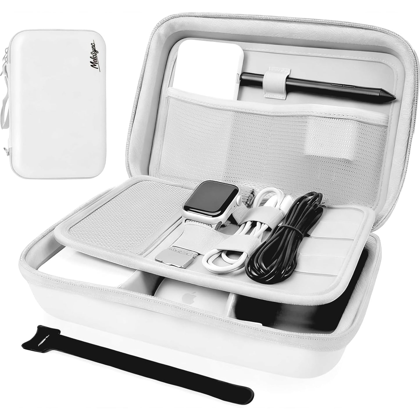 MeloSync Hard Travel Electronic Organizer Case for Power Bank Chargers Cables USB Flash Drive SD Card Electronics & Backpack Organizer Travel Case