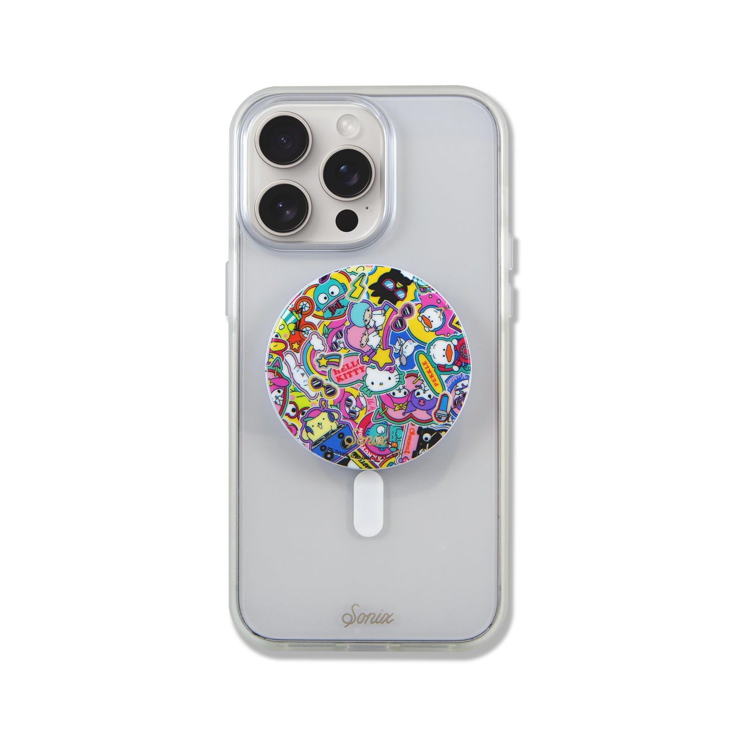 Sonix x Sanrio MagLink Snap Grip | Magnetic Phone Grip Holder and Collapsible Kickstand | Compatible with MagSafe | Hello Kitty and Friends Stickers