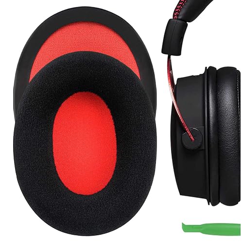 Geekria Comfort Velour Replacement Ear Pads Compatible with HyperX Cloud III/II/Flight/Flights/Stinger/Alpha/AlphaS Headphones, Ear Cushions (Black