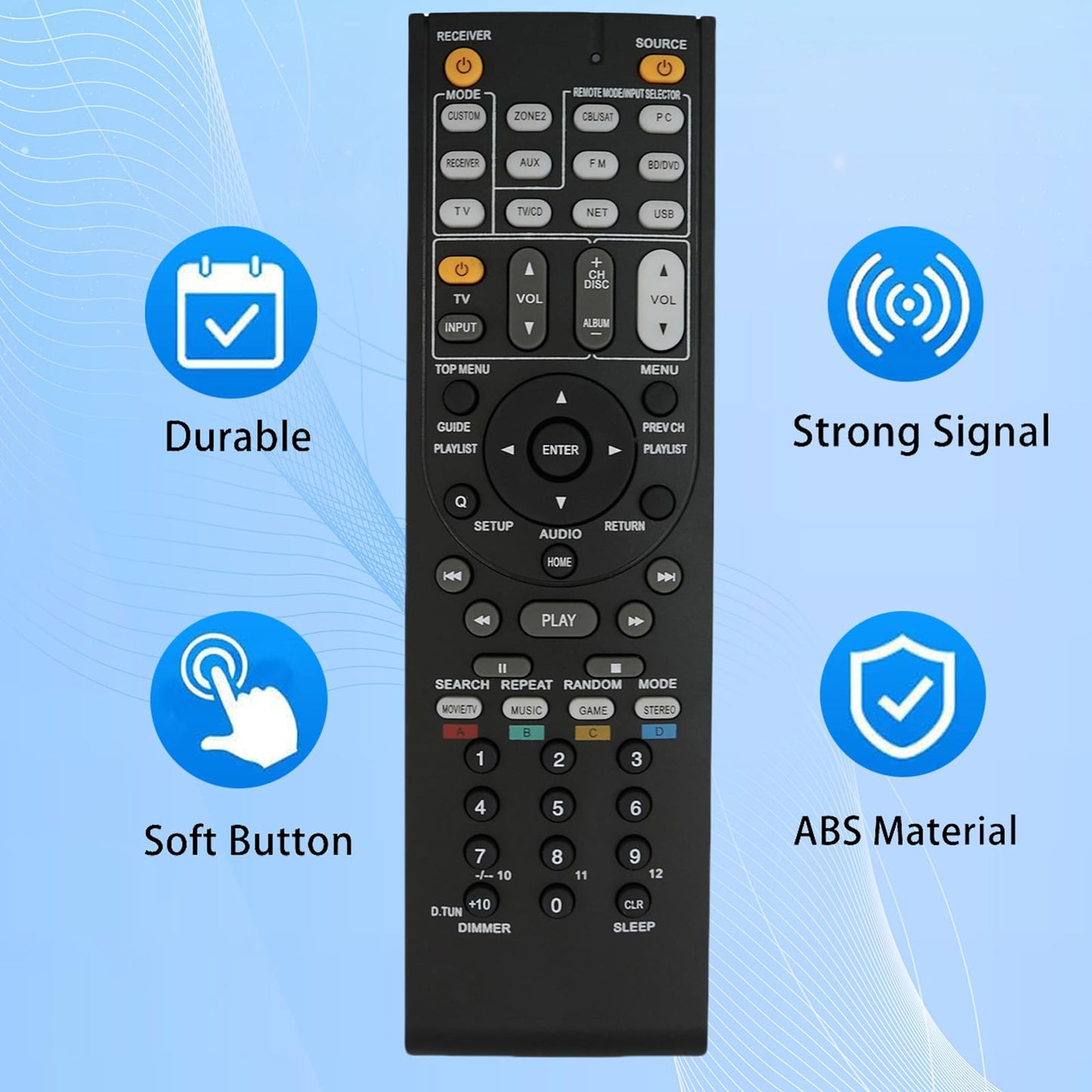 Replacement Remote Control Fit for Onkyo TX-NR906 TX-SR806 TX-NR626 HT-R520 A/V AV Receiver