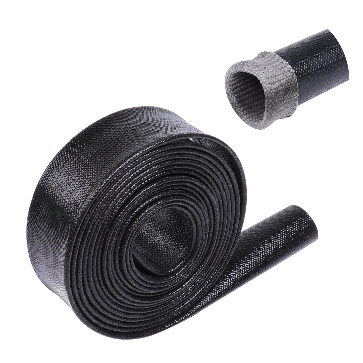 FOURUB Heat Resistant Wire Sleeve, Silicone Fiberglass Wire Cable Sleeve, Soft & Flexible (Up to 380°F), Black (3/8" ID, 20Ft)