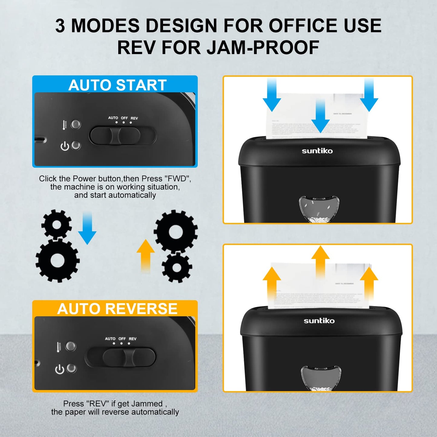Suntiko 14 Sheet Cross Cut Paper Shredder for Home Office Use with P-4 High Security and 6.6 Gallon Bin for Credit Cards CDs or Staples ETL Certified