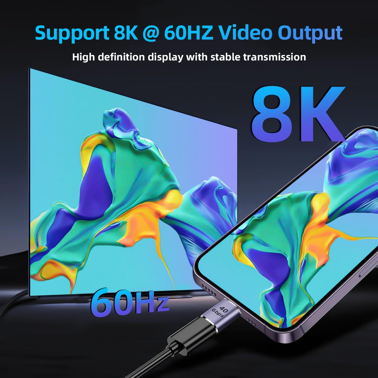 THAMBA USB C Extender Adapter 40Gbps, 8K 60Hz USB C Male to Female Extension Adapter,USB Type-C Male to Female Extender PD 100W Fast Charging USB 4…