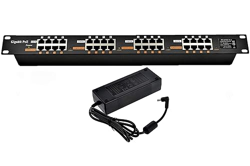 PoE Texas GPOE-16A-48v120w | Passive 802.3af Power Over Ethernet Injector for 16 PoE Cameras, IP Phones, WiFi Access Points and More | Includes 48