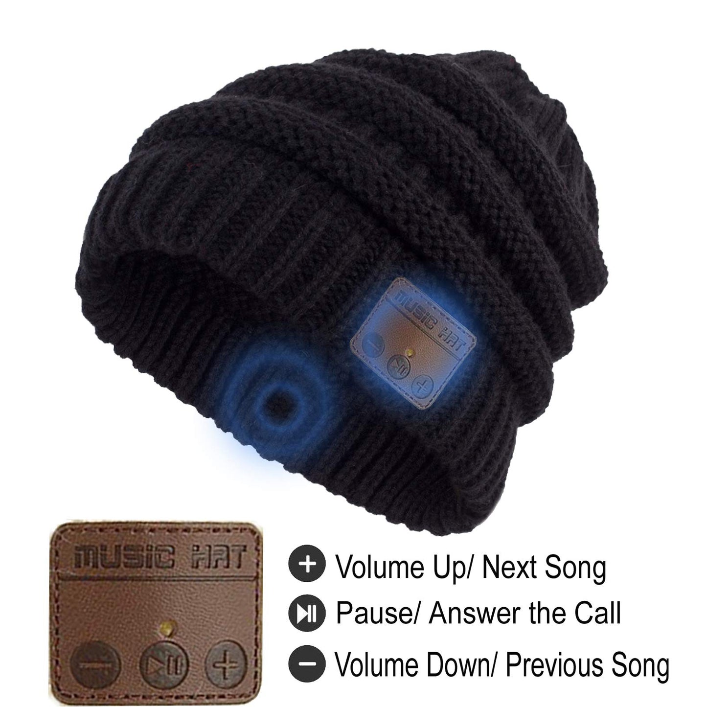 FashionLive Wireless Music Beanie Hat for Men Women Unisex Winter Warm Soft Knit Cap Beanie with Wireless Headphone Headset Stereo HD Speaker Mic…