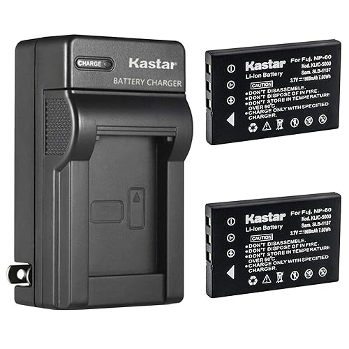 Kastar 2Pack Battery and AC Wall Charger Replacement for Vivitar Digital Video Camera DVR-840XHD DVR-565HD DVR-390H DVR-530 DVR-545 DVR-550 DVR-550G