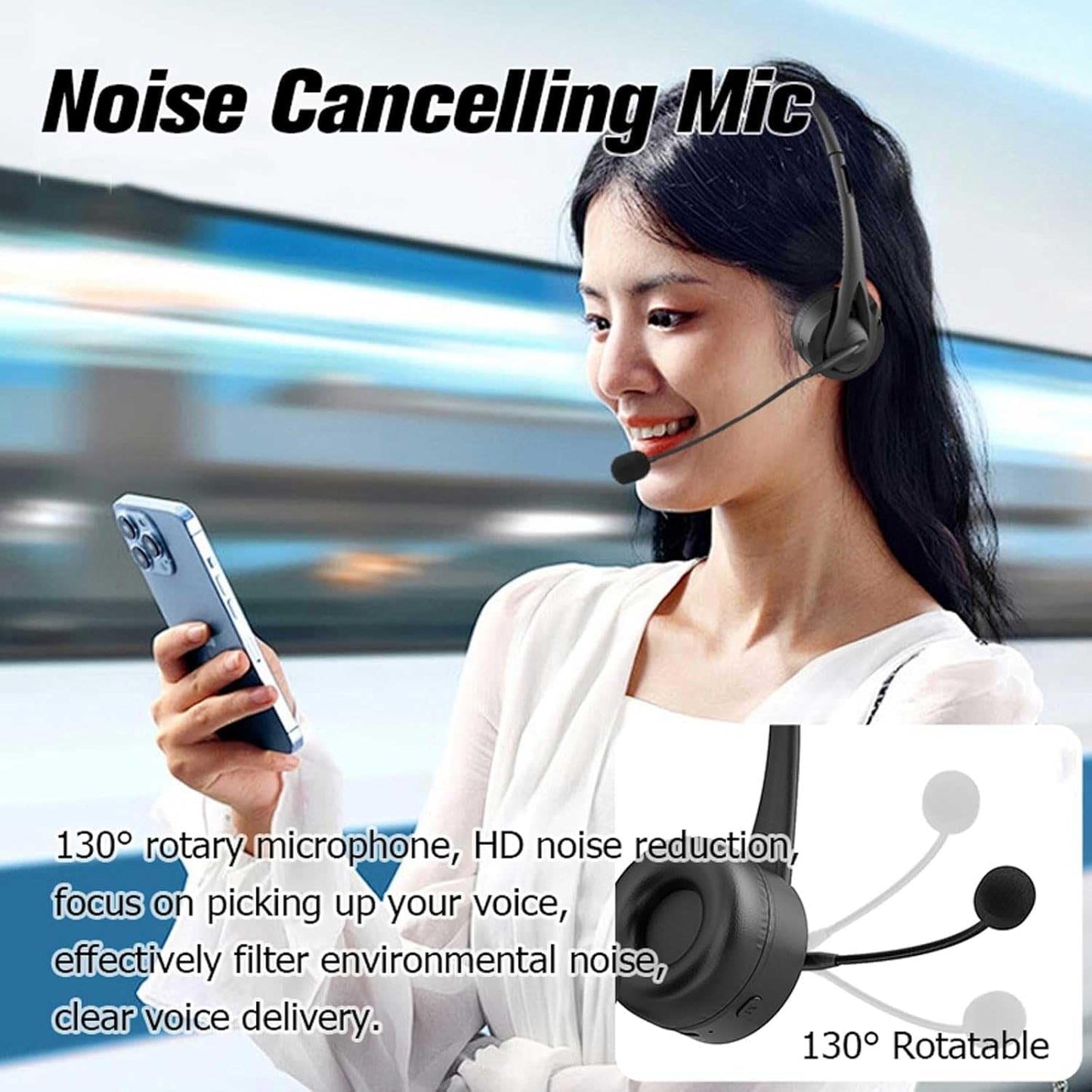 Wireless Headset Compatible with Google Pixel 10/Pro/Pro Fold/Pro XL - Mic Headphone Bluetooth Earphone Hands-Free Noise Isolation