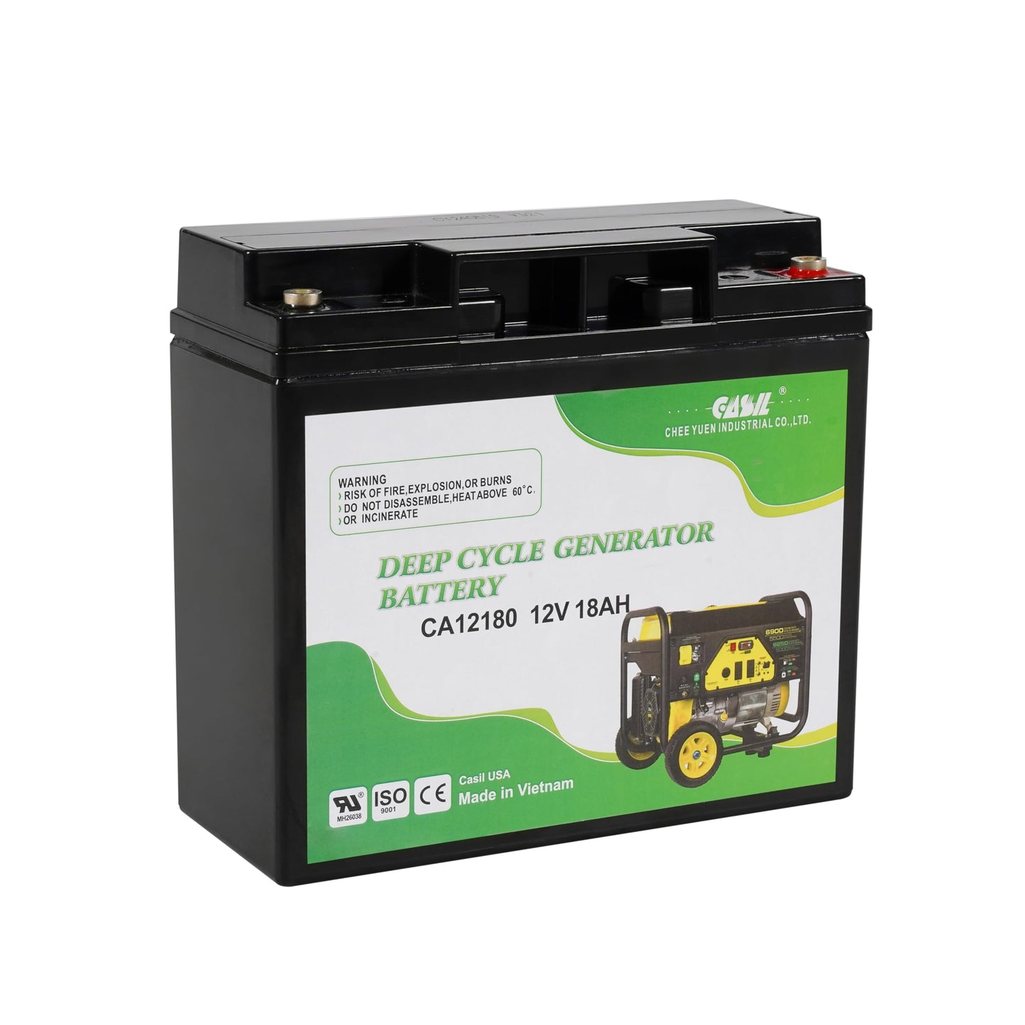 Casil 12V 18Ah Deep Cycle Generator Battery - Reliable Replacement for Champion, Generac, Duromax, and Briggs & Stratton Generators AGM SLA Replaces…