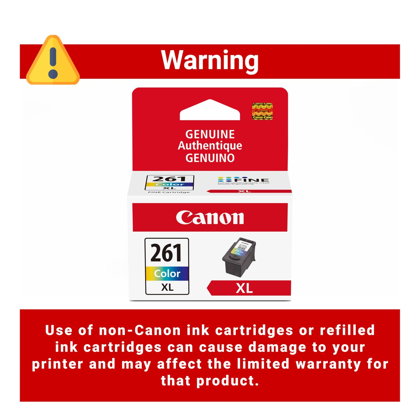 CanonCL-261 XL Genuine Color Ink Cartridge, Compatible with TS5320/6420/6420a,TR7020/7020a