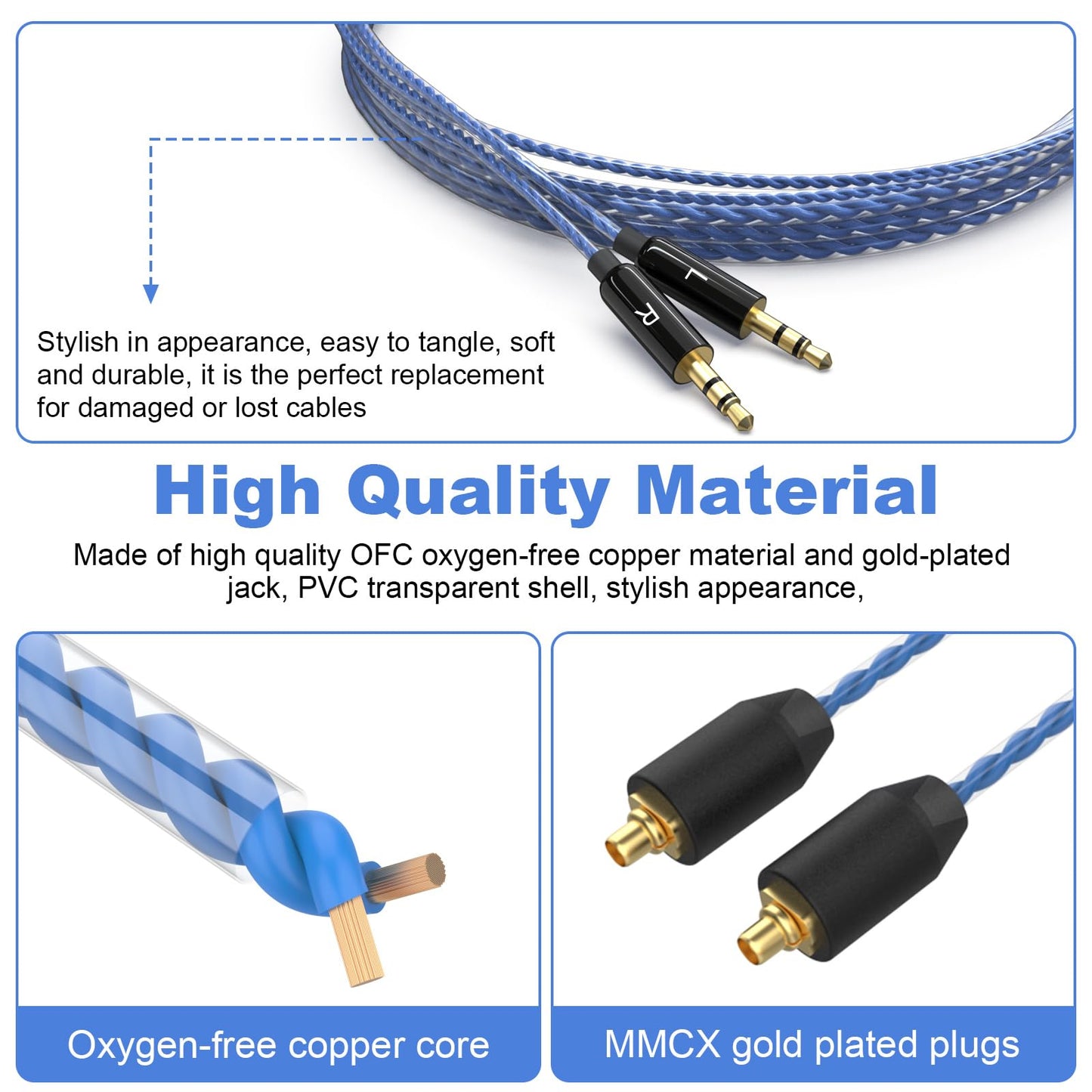 Sol Republic Cable Compatible with Sol Republic Tracks HD, Tracks HD2, V8, V10, V12, X3 Headphones, Sol Republic Headphone Cable for iPhone Samsung…