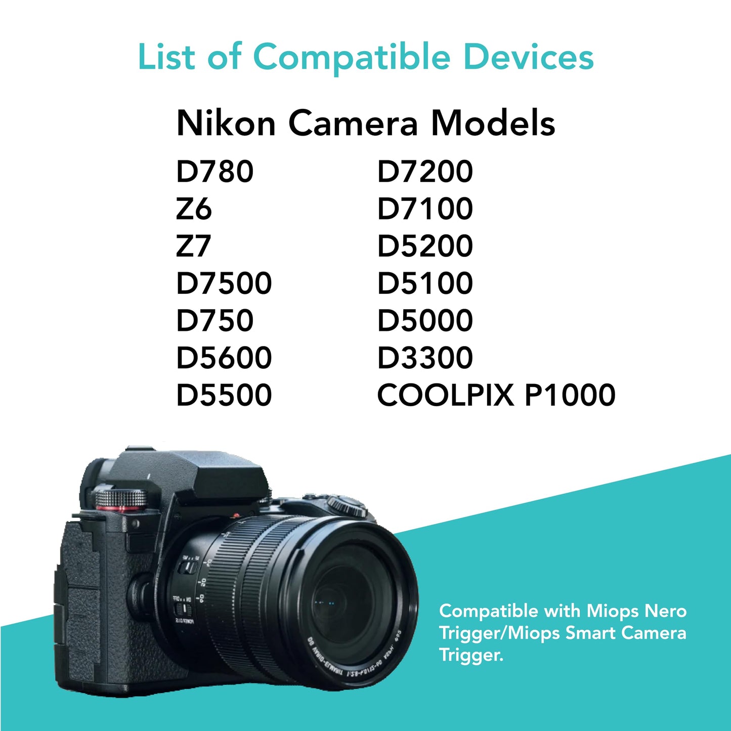 Foto&Tech 2.5mm N3 Remote Control Shutter Release Cable Cord Compatible with Miops Trigger & Nikon Z8 Z6 III D780 Z6 Z7 D7500 D750 D5600 D5500 D7200