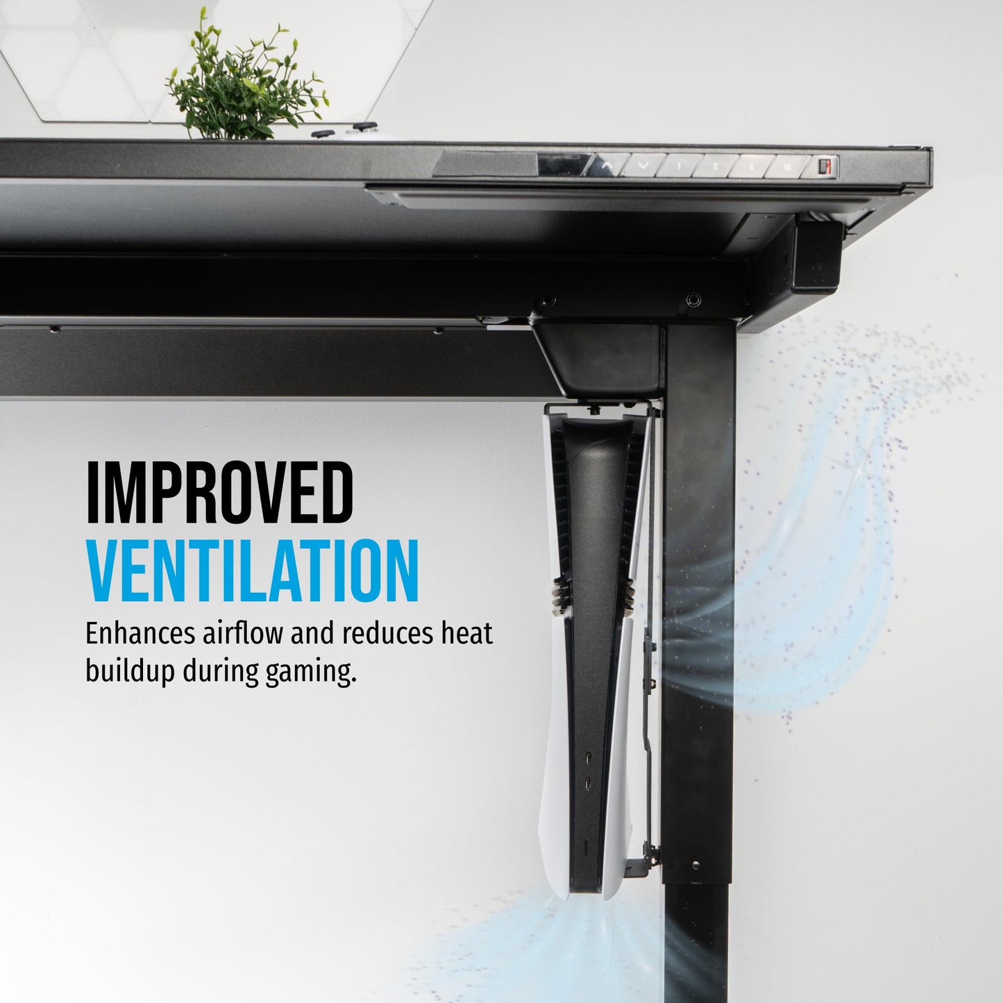 Glistco Vertical Stealth Mount for PS5, PS5 Slim & PS5 Pro - Under Desk Mount for Space-Saving - Vertical Desk Mount for Secure and Stable Console