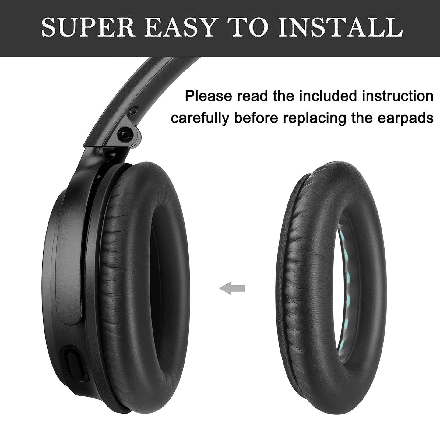 Headphones Replacement Ear Pads for Bose QuietComfort 35 QC35 & QC35 II - Premium Memory Foam, Soft Protein Leather, Enhanced Noise Isolation, Easy