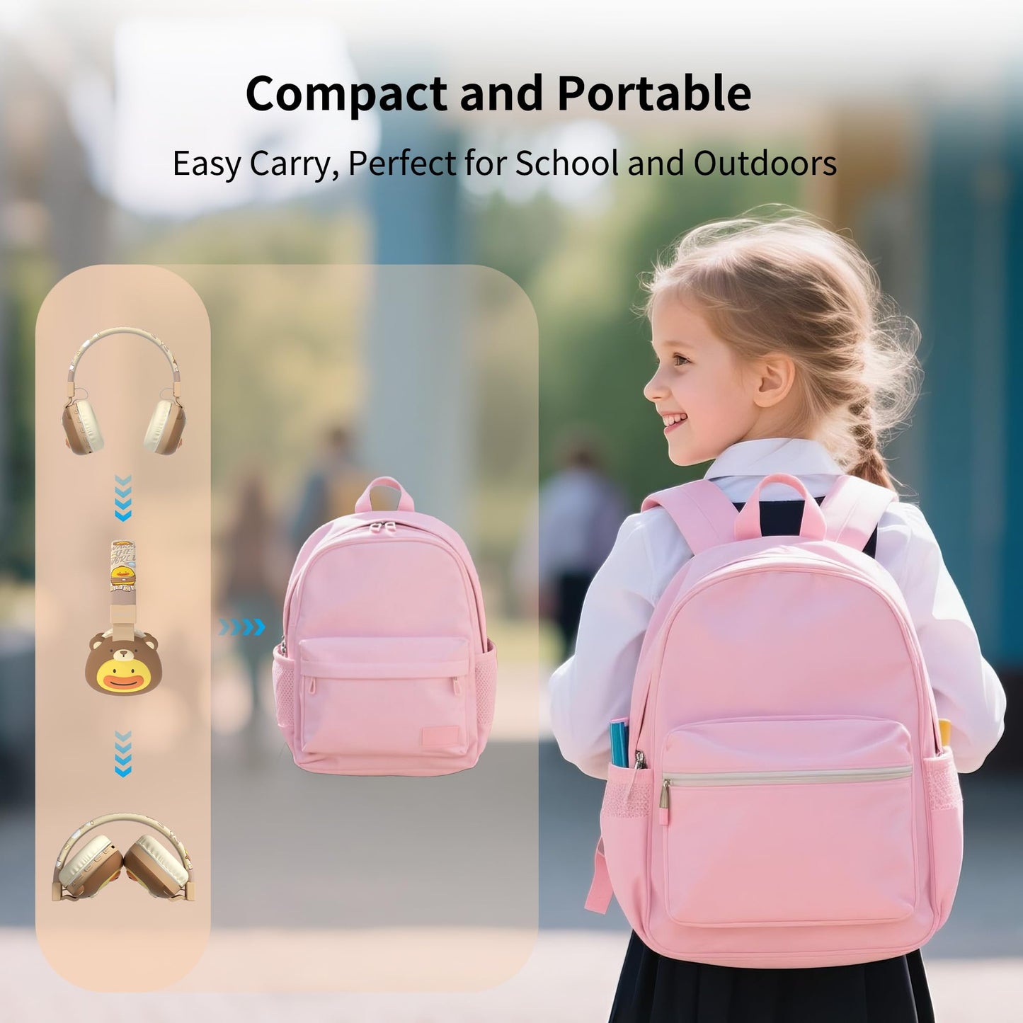 YLFASHION Kids Bluetooth Headphones, 85dB Volume Limit, Ultra-Soft Over-Ear, Built-in Mic, Foldable,Cartoon Animal Design, Suitable for School…