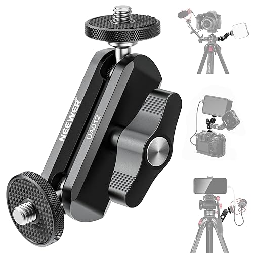 NEEWER Flexible Articulating Magic Arm with Dual Ball Heads, CNC Machined Aluminum Alloy with 1/4" Screws&Holes for Camera Monitor, LED Light