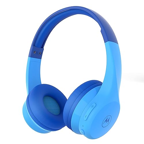 Motorola Sound JR300 Bluetooth Wireless Toddler Headphones with Microphone - Over Ear Kids Bluetooth Headphones with Safe Volume Limit 85dB, Audio…