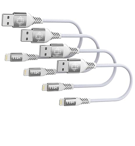 TT&C Short Phone Cable 6 inch Charger Sync and Charging Data Cord for iPhone 14/14 Pro/ 14 Pro Max/ 13/13 Pro / 12/11/ Xs/Xs Max/Xr/X/ 8 Plus/iPad…